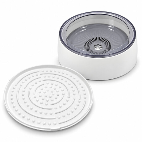 Plato Bebedero Anti Salpique Mascotas 3L Filtro Carbón Blanco