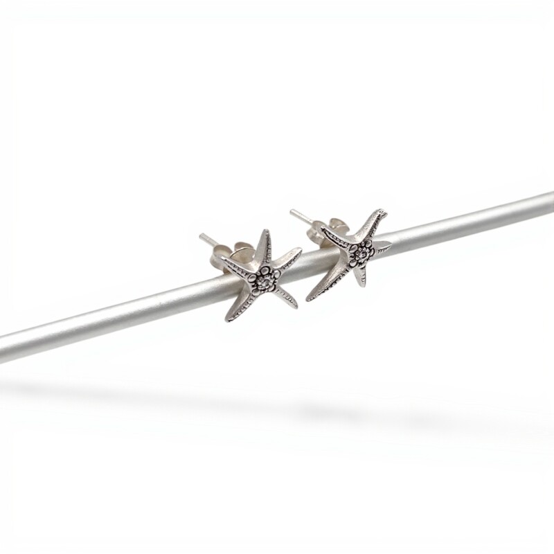 Caravanas Estrella de mar-Plata 925-Sin piedra-CA3479 sinpiedra
