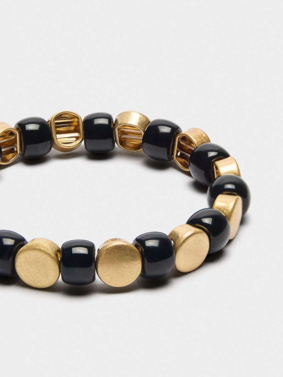 Pulsera Elástica De Abalorios negro