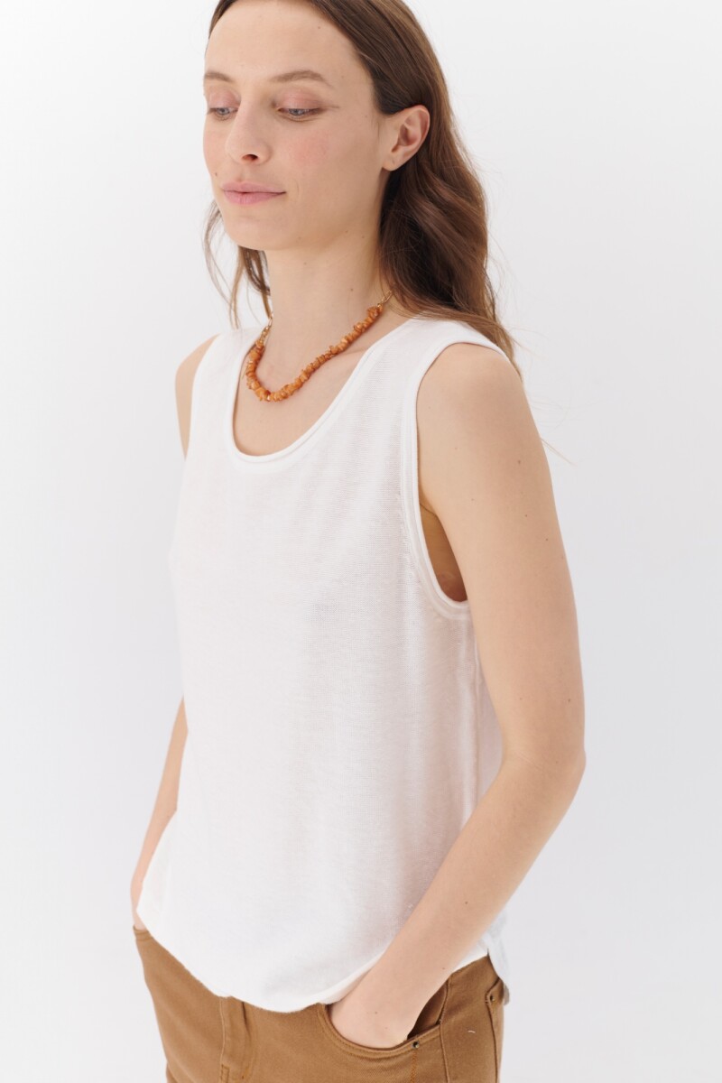 TOP TEJIDO LINO BLANCO