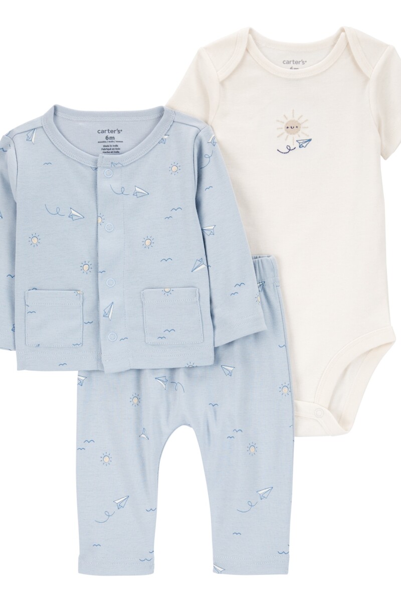 Set 3pc pant saco y body algodón niño-bb carters Variante unica