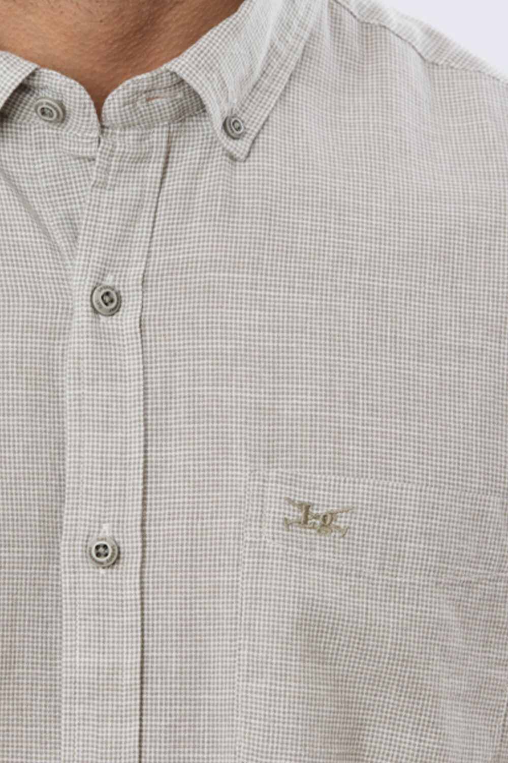 CAMISA DE LINO A CUADROS Verde