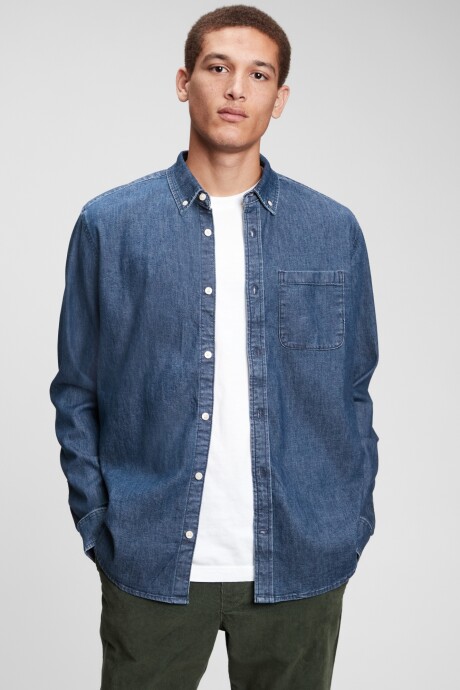 Camisa De Jean Hombre Medium Indigo