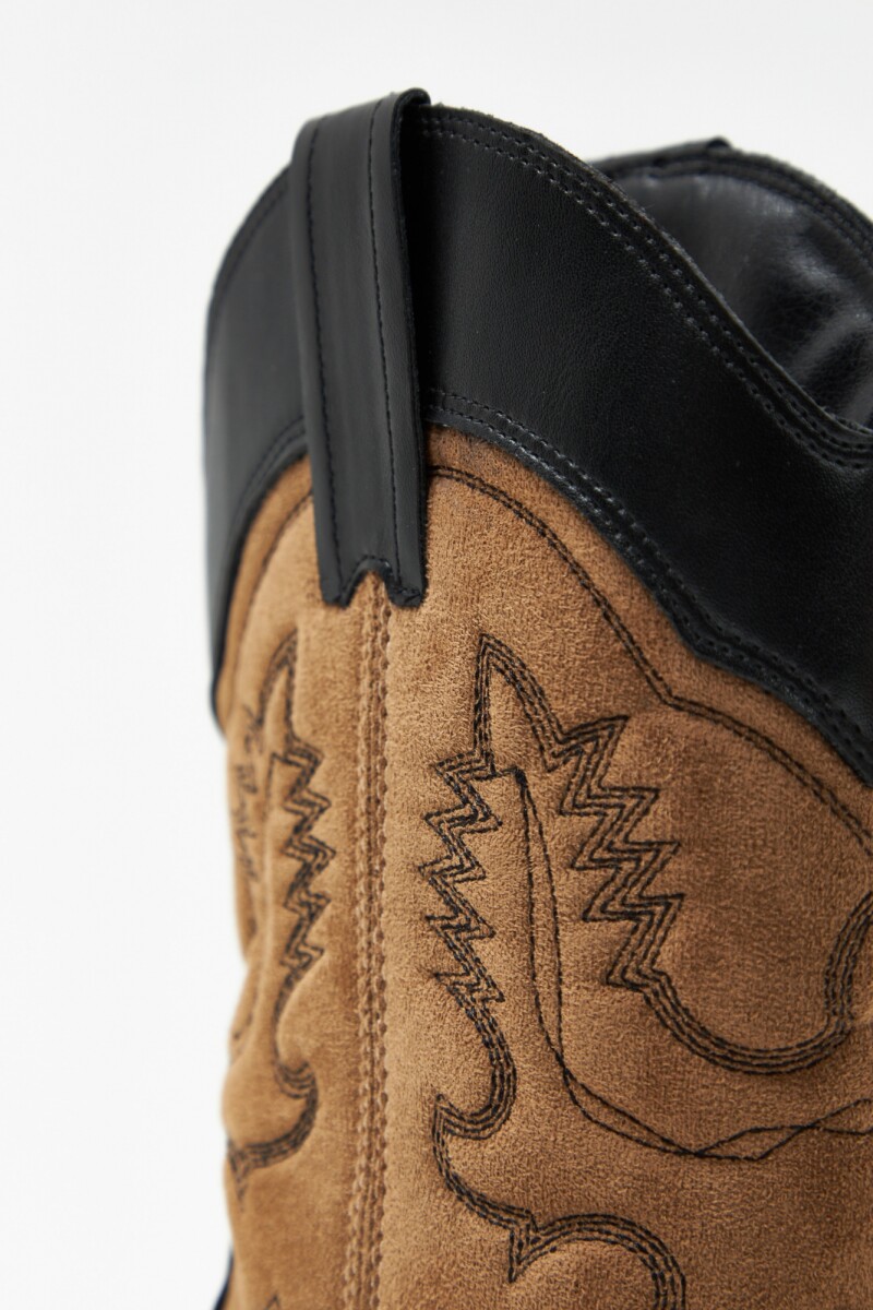 Bota tejana bicolor negro