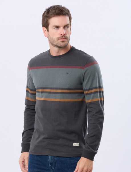 REMERA RAYADA Gris