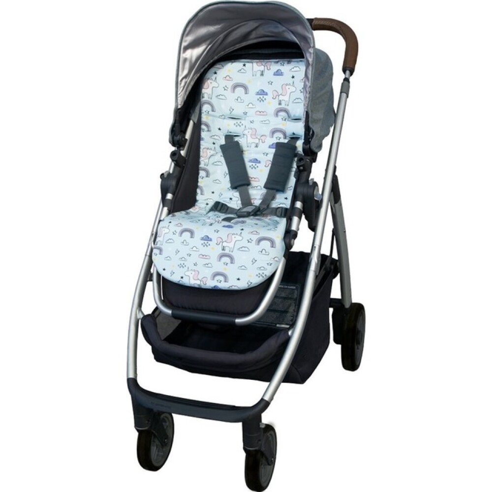 Colchon para coche universal BUBA unicornio celeste rosa