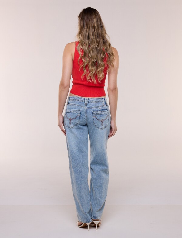 Jean Straight Pespunte En Contraste JEAN