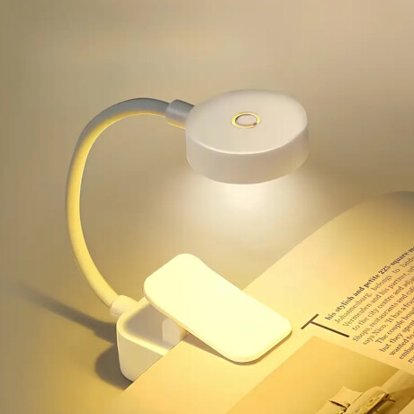 Lámpara de lectura portátil con pinza Blanco