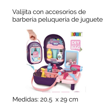 Valijita Con Accesorios De Barberia/peluqueria De Juguete Unica