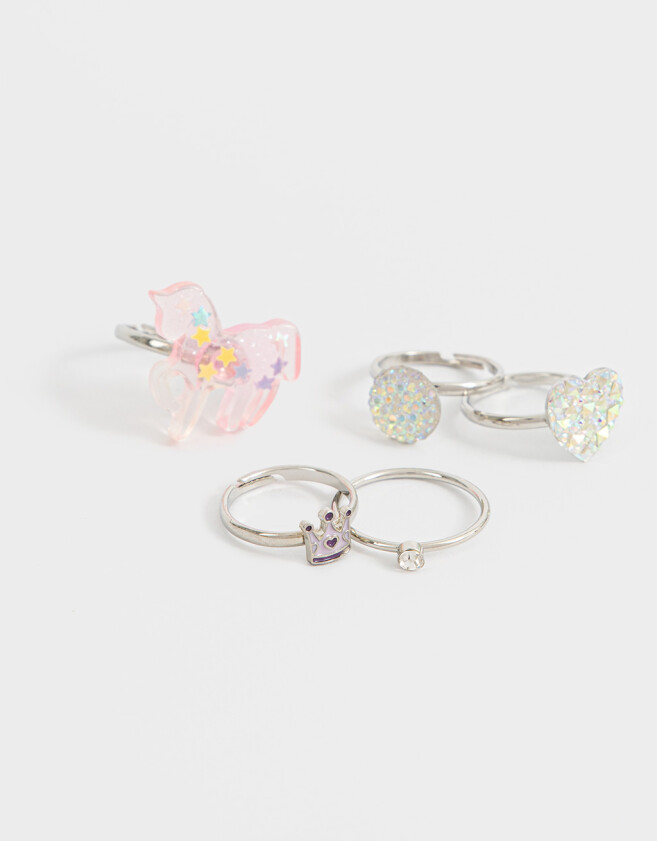 Anillos Infantiles Unicornio Set De Anillos Infantiles Unicornio - Plateado