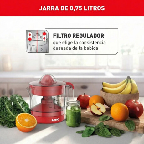 Exprimidor Arno Citrus Press | Capacidad de 0,75Lts. | Funcionamiento Automático | Color rojo. Exprimidor Arno Citrus Press | Capacidad de 0,75Lts. | Funcionamiento Automático | Color rojo.