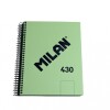 CUADERNO MILAN CON ESPIRAL TAMAÑO A5 LISO DE 80 HOJAS COLOR VERDE PASTEL CUADERNO MILAN CON ESPIRAL TAMAÑO A5 LISO DE 80 HOJAS COLOR VERDE PASTEL