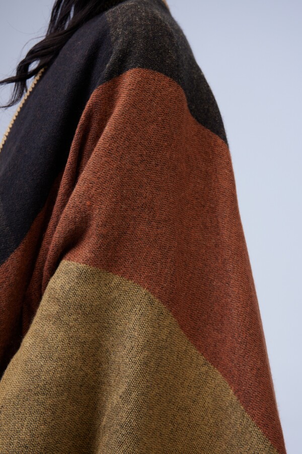 Ruana Colorblock TOSTADO/MULTI