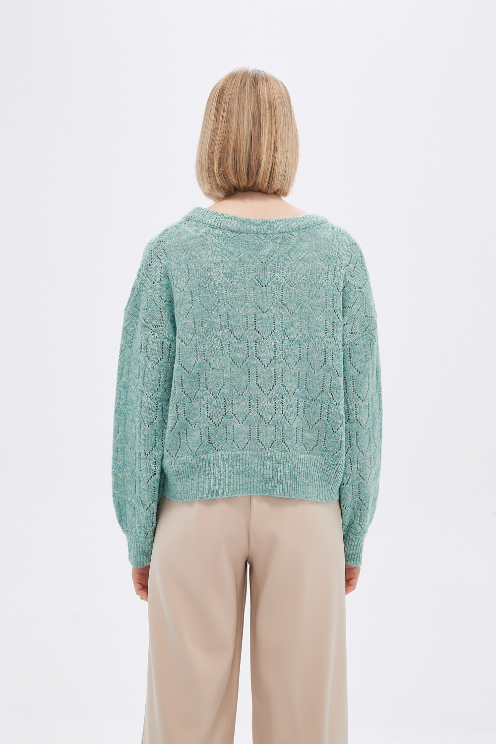 Cardigan Safia Verde Grisaceo