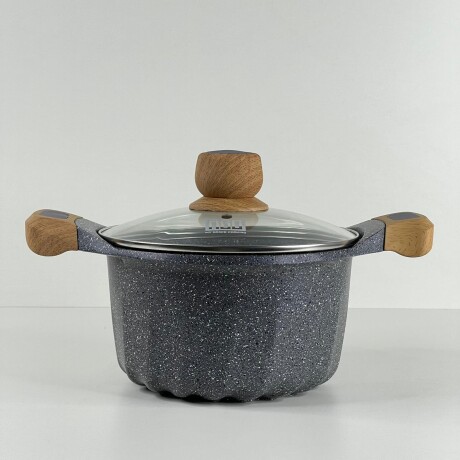 Olla Aluminio Fundido Presión Revestimiento Granito Tapa Vidrio 20cm Olla Aluminio Fundido Presión Revestimiento Granito Tapa Vidrio 20cm