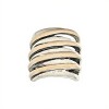 Anillo Tiras - Plata y Oro - Sin Piedra AN5429 sinpiedra