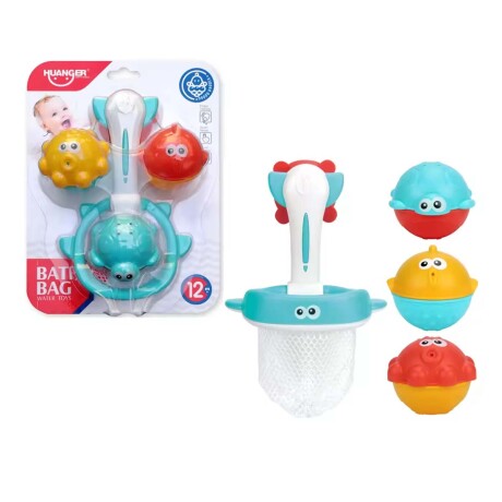 Juego de Pesca Red y Animales Marinos Agua Baño Bebé Huanger Multicolor