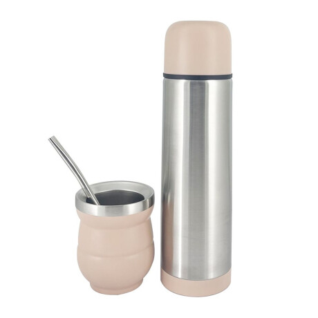 Set Matero c/ Termo Bala 500Ml + Mate + Bombilla Acero Inox Rosa