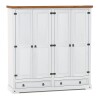 Ropero Madera 4 Puertas Blanco Linea Rustica Ropero Madera 4 Puertas Blanco Linea Rustica