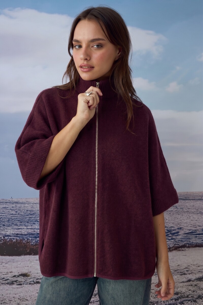 Poncho con cierre - bordo 