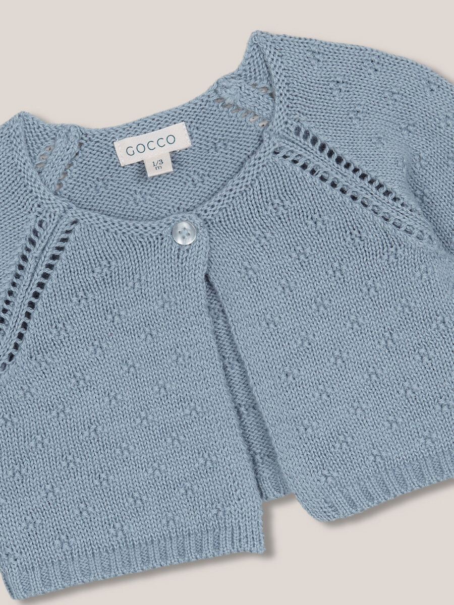 Chaqueta Con Calados Azul Claro
