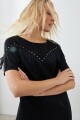 Vestido con flecos negro