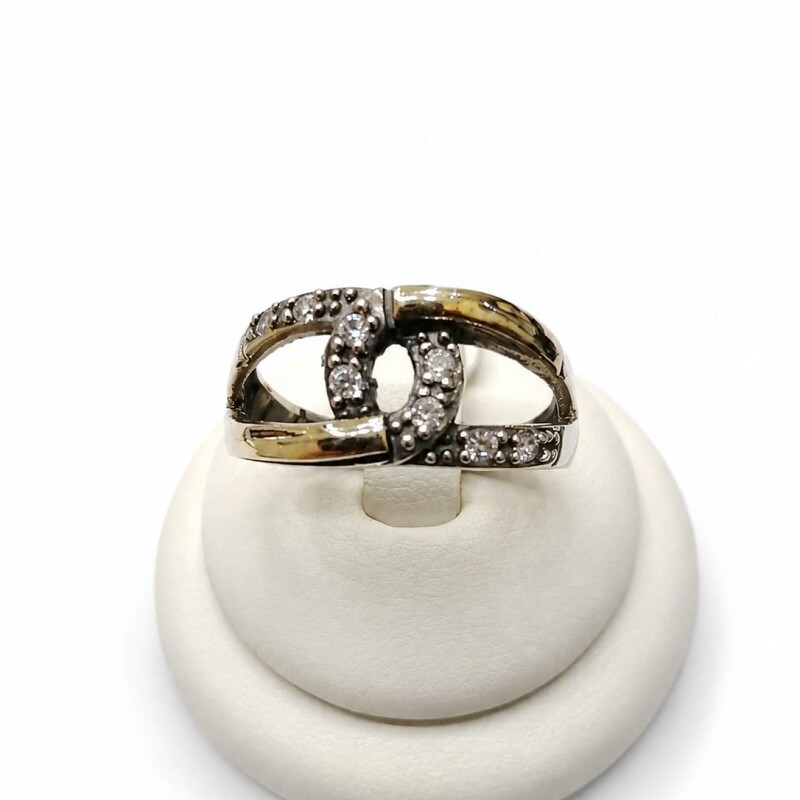 Anillo entrelazado con zirconias Anillo entrelazado con zirconias