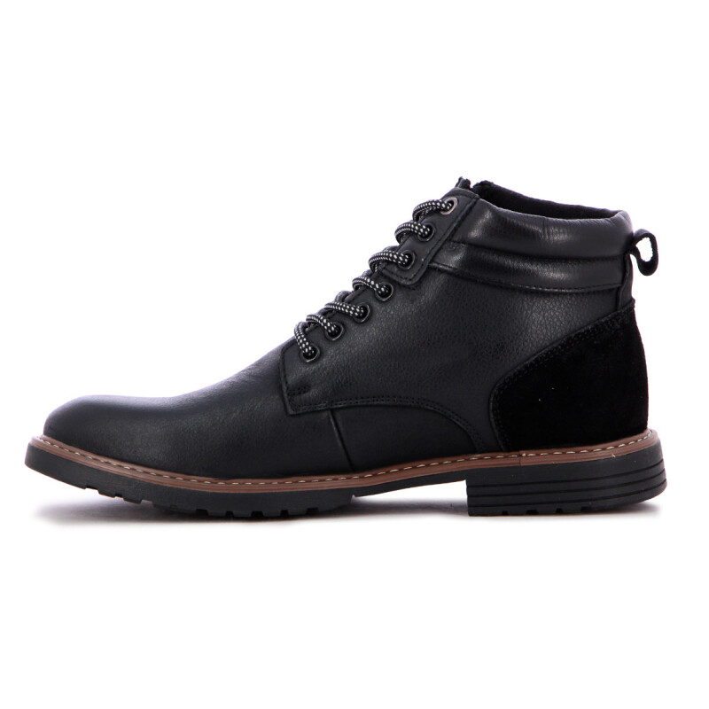 Country Calzado Bota Casual Hombre Acordonado C/cierre - Negro Negro