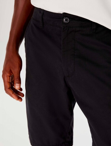 BERMUDA RECTA ESTILO CHINO EN LINO NEGRO