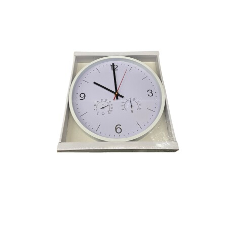 RELOJ DE PARED CON TERMOMETRO BLANCO