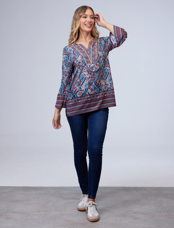 Blusa Print AZUL/MULTI