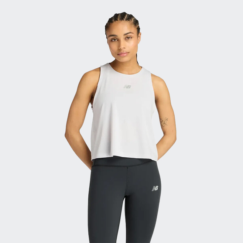 Musculosa New Balance Drapey Tank Gris