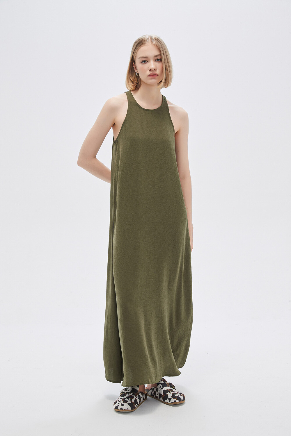 Vestido Albareda Verde Oliva Oscuro