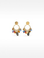 Pendientes Con Medallas Y Cuentas multicolor