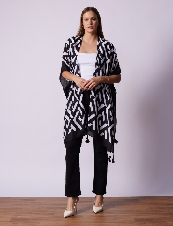 Kimono Printed NEGRO/BLANCO