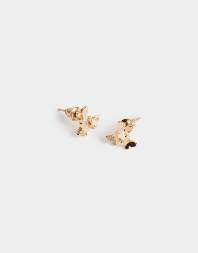 Aros Pasantes Con Mariposas Aros Pasantes Mariposas - Dorado
