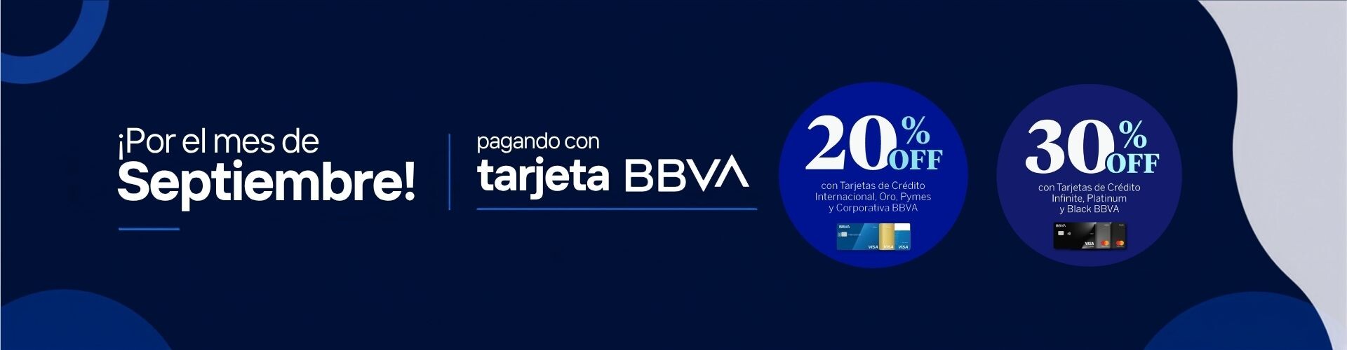 Descuento BBVA 20% off y 30$ off