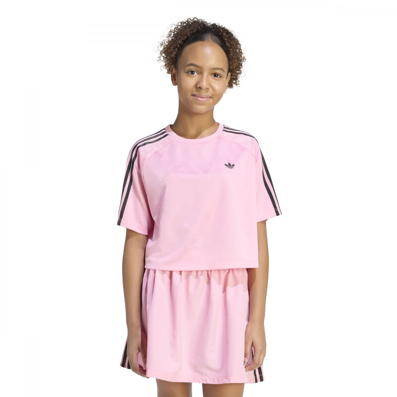 REMERA ADIDAS BOXY JERSEY MUJER KD7832 Rosado-negro