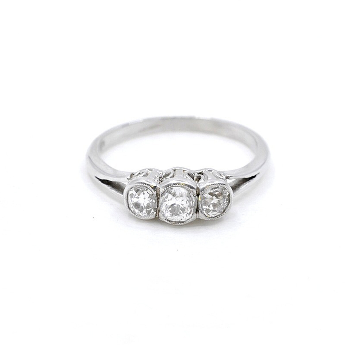 Anillo Platino Con 3 Brillantes 