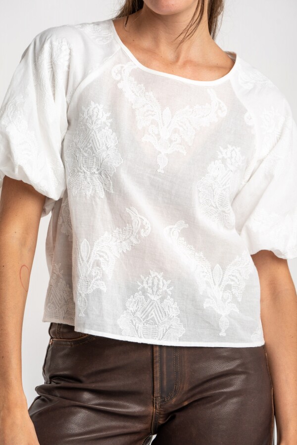 Blusa Manga Globo Crudo