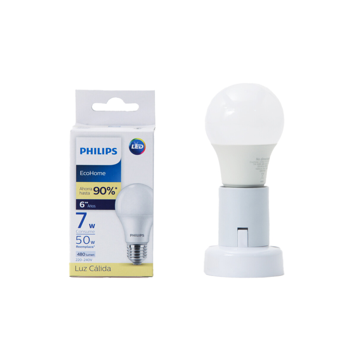 Bulbo EcoHome LED E27 1PF/20AR - Cálido 7W 