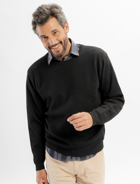 Buzo tejido panal negro