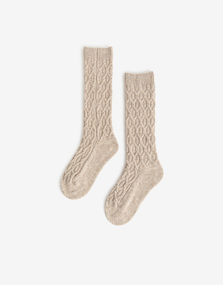 Medias 1/2 caña Medias Trenzadas - Gris Visón