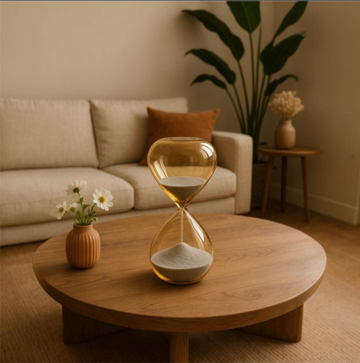 Reloj de Arena Deco Linea Golden 60 Minutos - Arena Blanca 