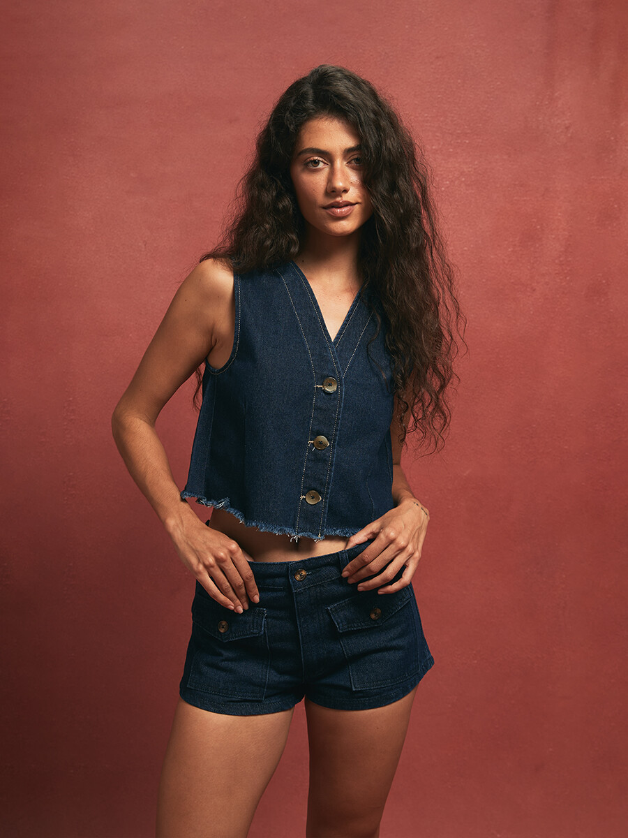 SHORT BAMBU - AZUL OSCURO 