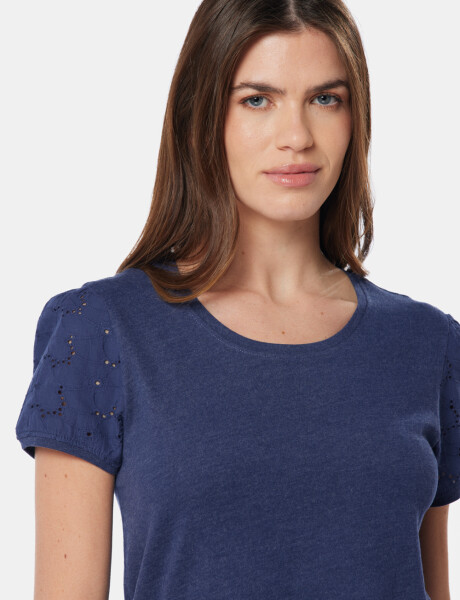 REMERA BRODERIE LISA Azul