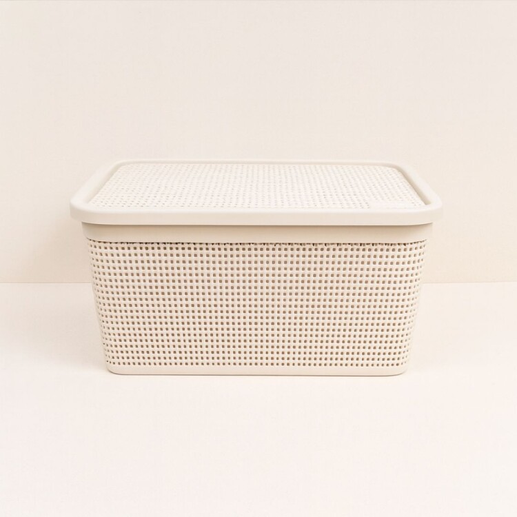 CAJA ORGANIZADORA SIMIL RATTAN 7.5LTS BEIGE CAJA ORGANIZADORA SIMIL RATTAN 7.5LTS BEIGE