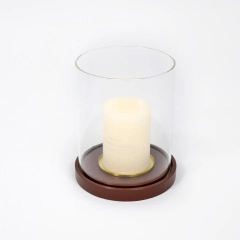 PORTA VELA VIDRIO C/VELA 16.5X18X15cm Unica