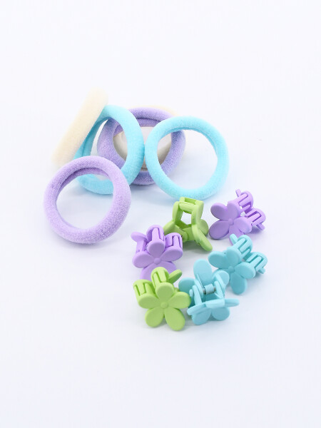 PINZA Y COLEROS PACK X 12 MULTICOLOR