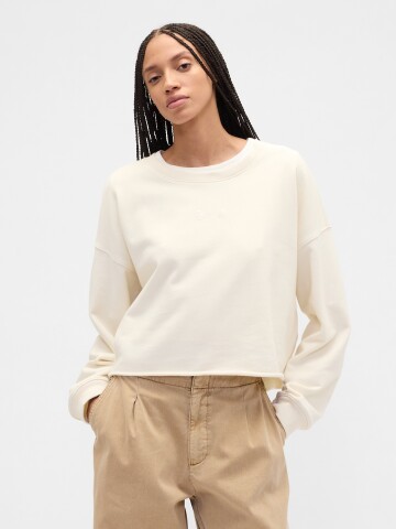 JPN CUTOFF CROP CREW WHITE SAIL